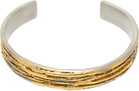 RAINMAKER KYOTO Silver & Gold Yamazaki Wax Casting Crafts Edition Narrow Bangle Bracelet