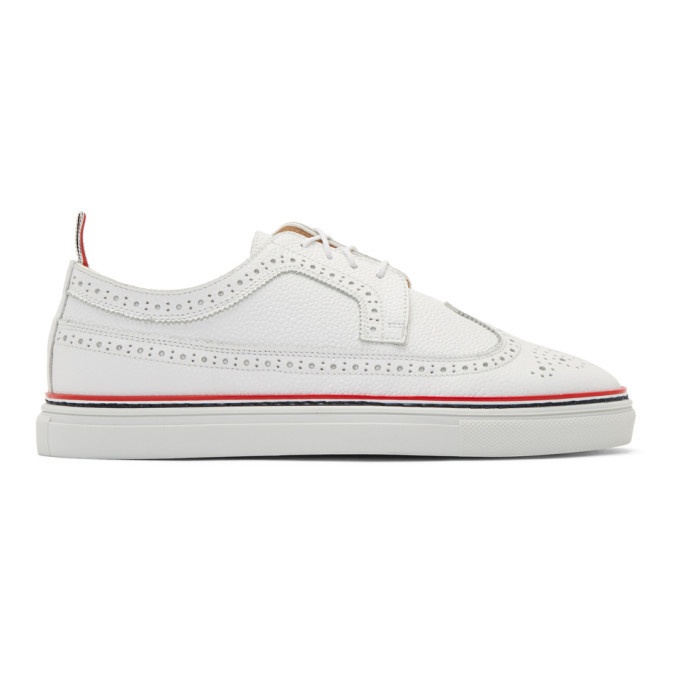 Photo: Thom Browne White Longwing Brogue Sneakers