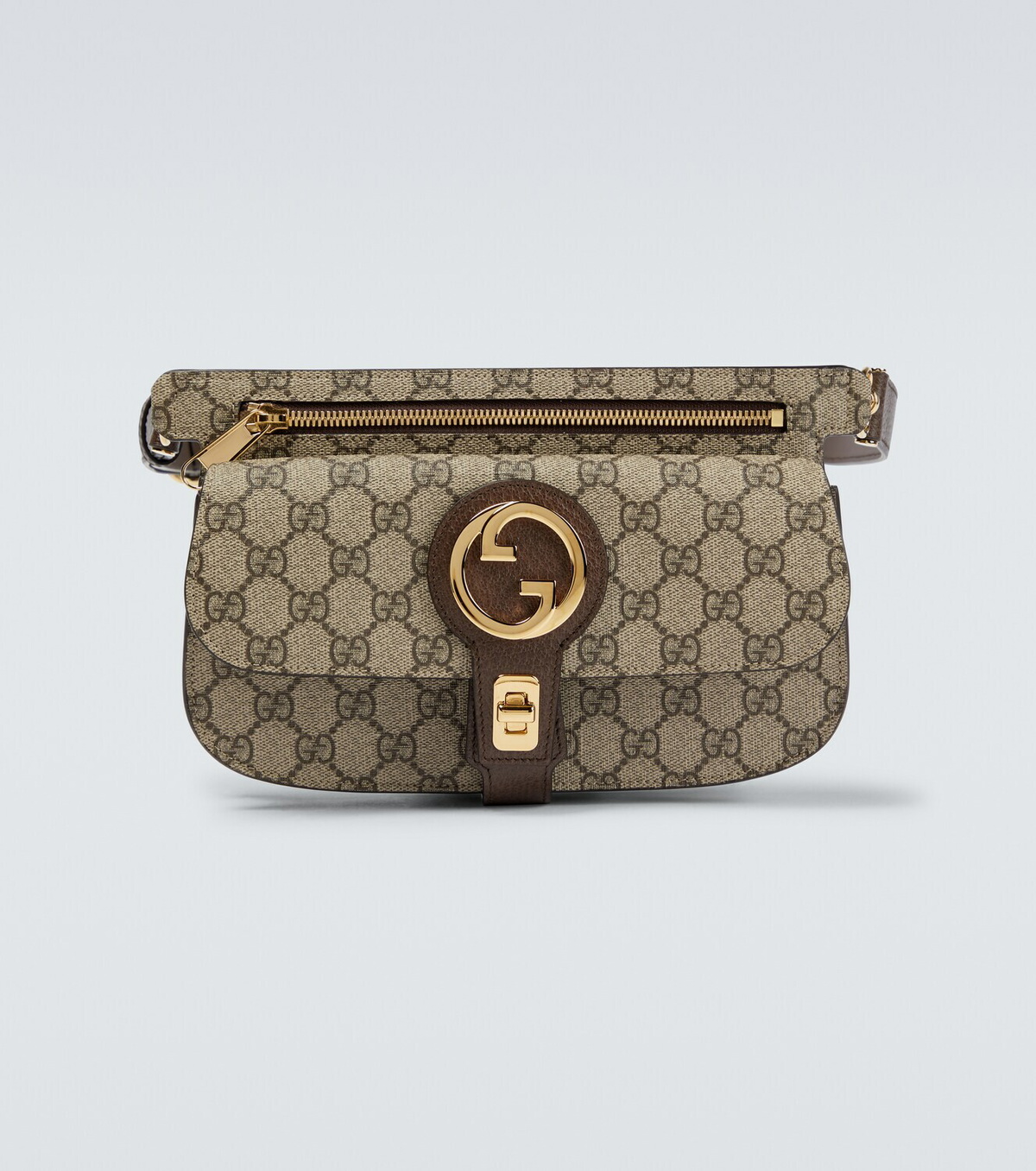 Gucci Tan GG Supreme Belt Bag with Gold Double-G Buckle GUCCI Interlocking G Supreme Canvas Belt Bag Beige 682933 main image 2