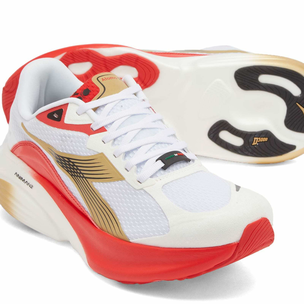 Diadora Atomo Star - Made in Italy Sneaker in White/Metallic Gold