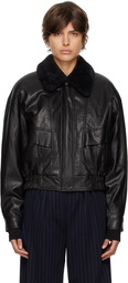 LOW CLASSIC Black Reversible Leather Jacket