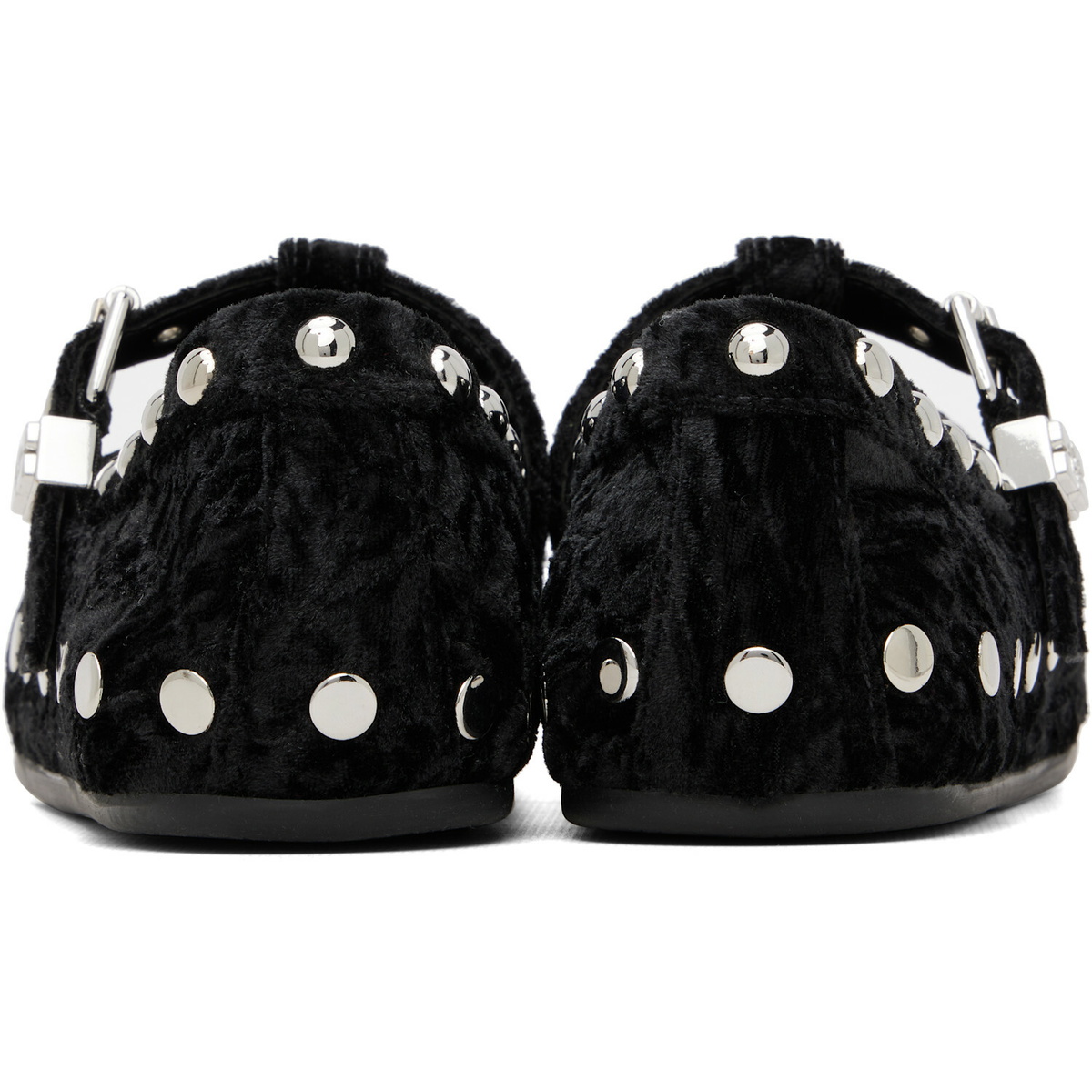 GANNI Black Mary Jenny Velvet Flats
