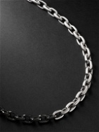 AS29 - Bold Links Blackened and White Gold Necklace