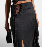 Y/Project Lace-trimmed asymmetric maxi skirt