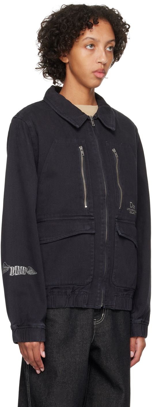 Dime Gray Embroidered Denim Jacket