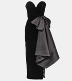 Rasario Bow-detail velvet midi dress