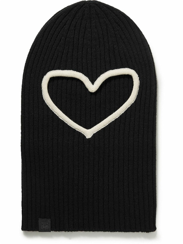 Photo: Loewe - Heart Logo-Appliquéd Ribbed Wool Balaclava
