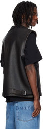 Alexander Wang Black Boxy Moto Leather Vest