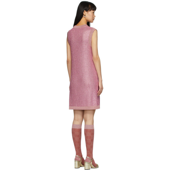 Gucci Pink Crystal Short Dress Gucci