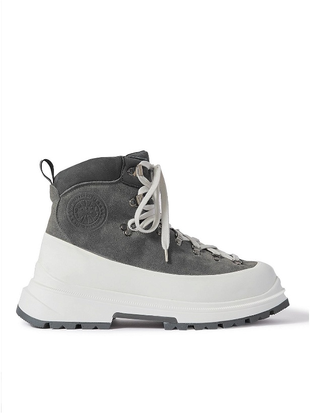 Photo: Canada Goose - Journey Rubber and Nubuck-Trimmed Suede Hiking Boots - Gray