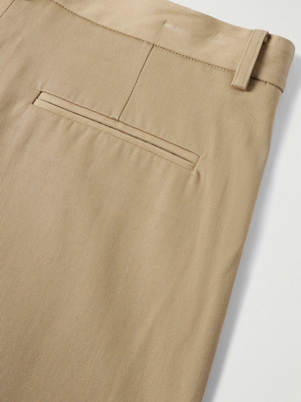 Federico Curradi - Straight-Leg Pleated Cotton-Twill Trousers - Neutrals
