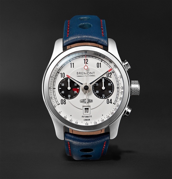 Photo: Bremont - MKII Jaguar 43mm Stainless Steel and Leather Watch, Ref. No. MK11/WH - White