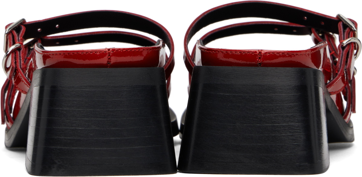 Justine Clenquet Red Andie Mules