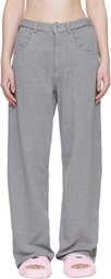 MM6 Maison Margiela Gray Wide-Leg Cotton Trousers