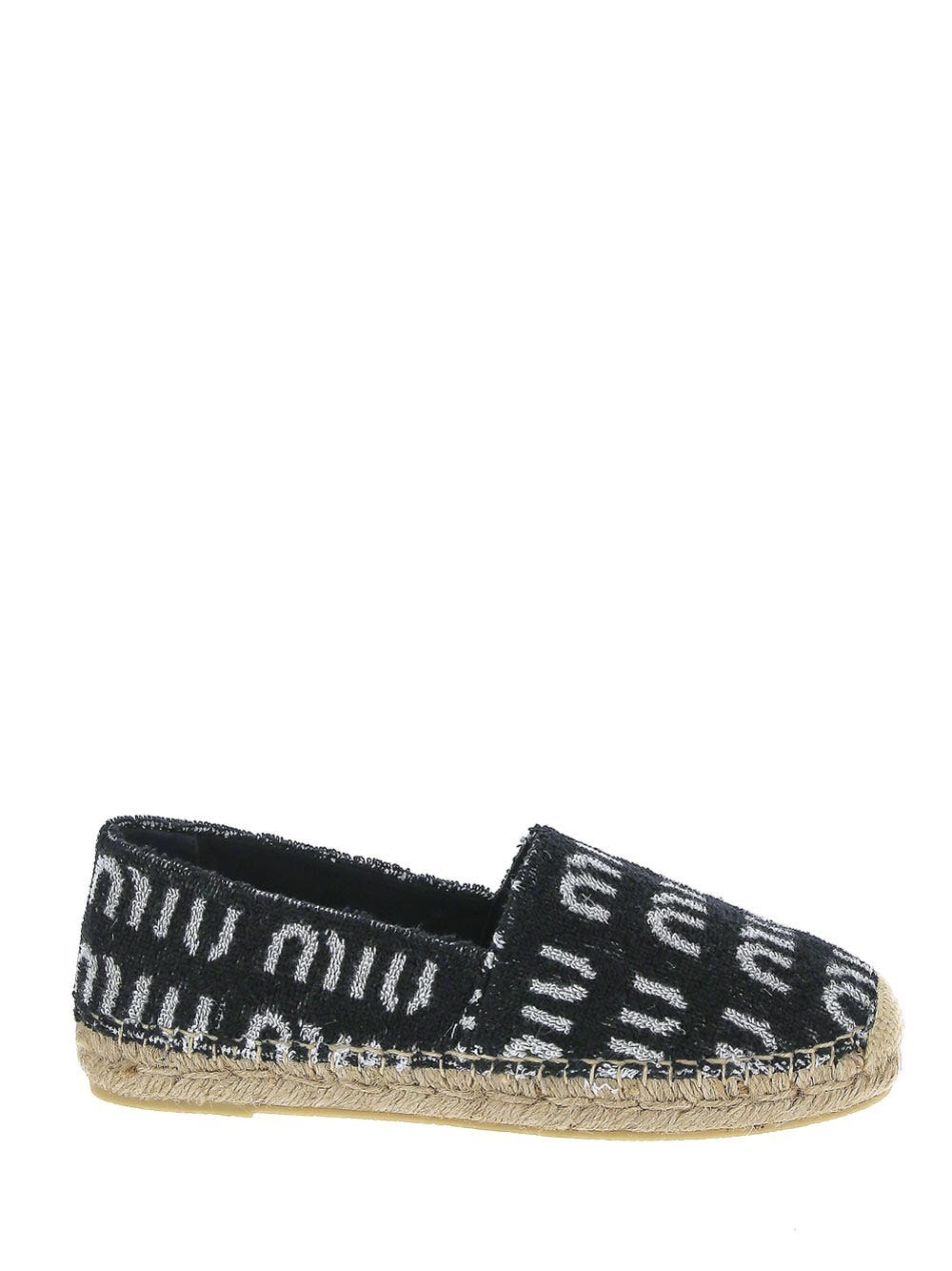 送料/関税込【MIUMIU】TERRY CLOTH ESPADRILLE Miu Miu Terrycloth Logo Espadrillas Miu Miu