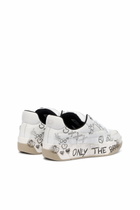 Diesel D-Ollie-Leather sneakers with graffiti print - Sneakers Womens in White