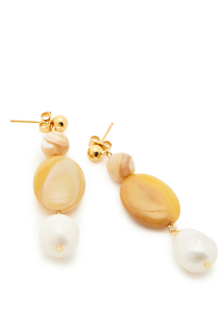 Anni LU Desert Dreamer 18kt Gold-plated Drop Earrings - Orange - One Size