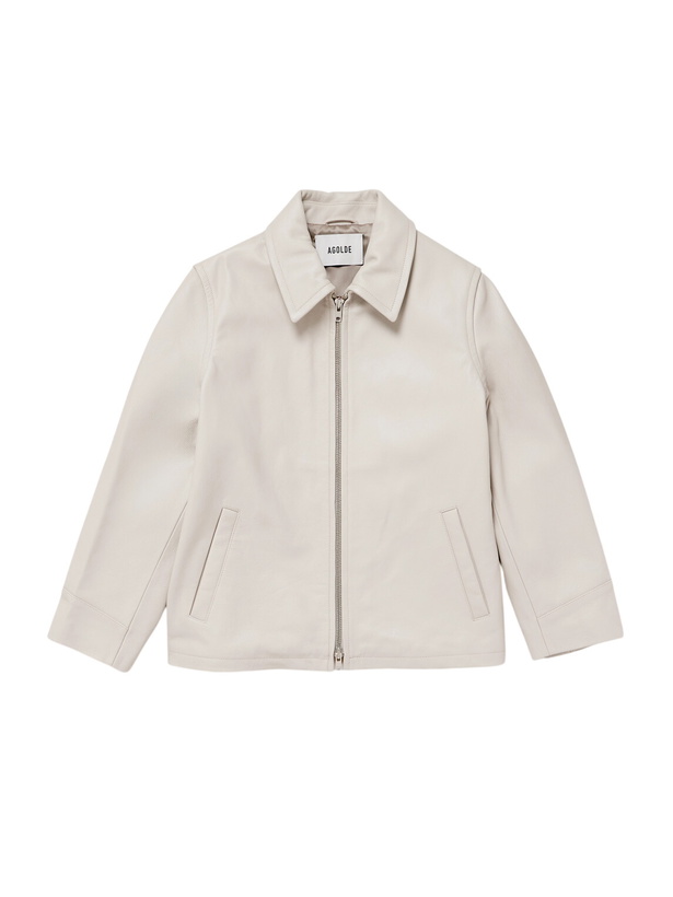 Photo: AGOLDE - Chadwick Full-Grain Leather Jacket - Neutrals