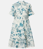 Erdem Floral tiered cotton and linen minidress