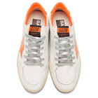 Golden Goose White and Orange Ball Star Sneakers