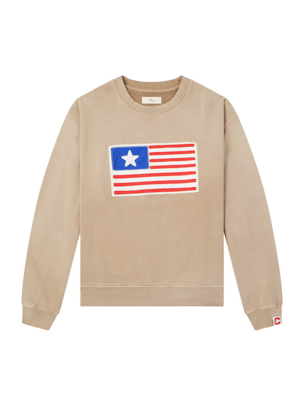 Photo: Cherry Los Angeles - Embroidered Cotton-Jersey Sweater - Brown