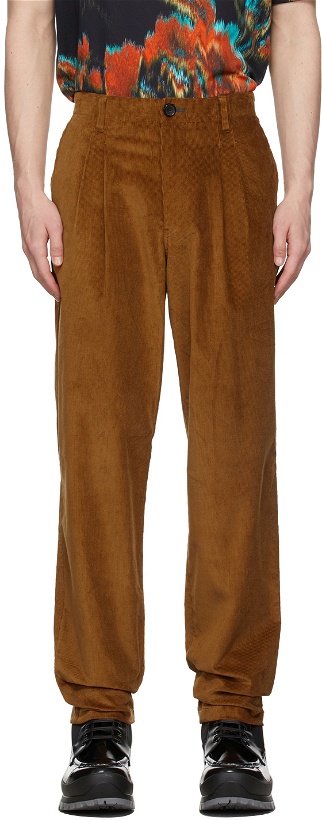 Photo: PS by Paul Smith Tan Corduroy Double Pocket Trousers