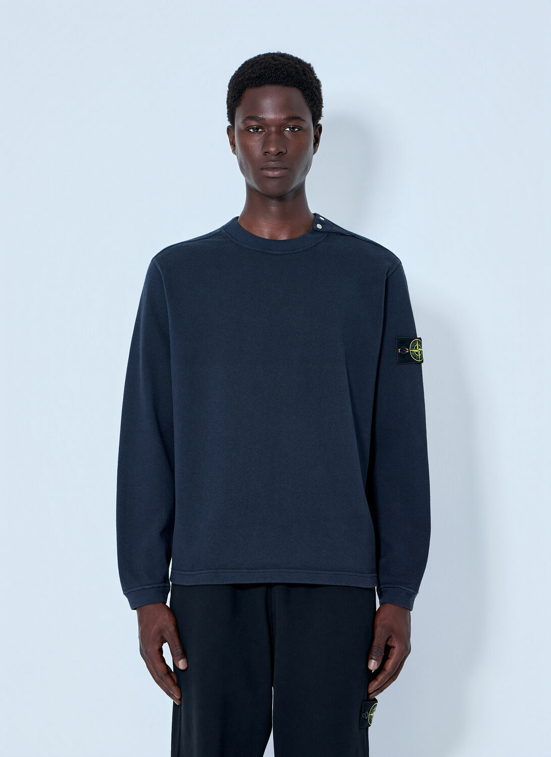 Stone Island Crewneck Sweatshirt with Sleeve Logo Patch