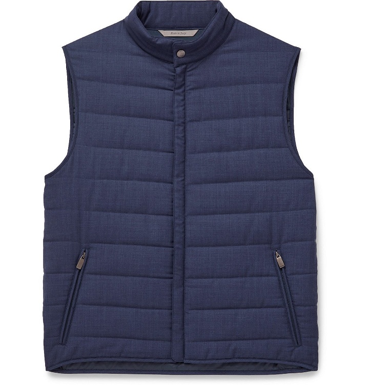 Photo: Canali - Packable Quilted Wool Gilet - Blue
