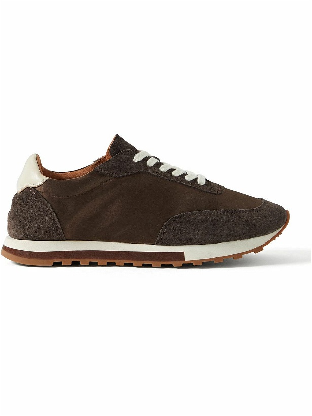 Photo: The Row - Owen Suede-Trimmed Nylon Sneakers - Brown
