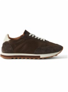 The Row - Owen Suede-Trimmed Nylon Sneakers - Brown
