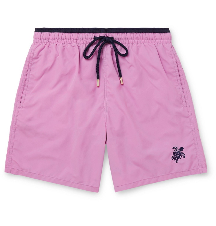 Photo: Vilebrequin - Moka Mid-Length Logo-Embroidered Swim Shorts - Pink
