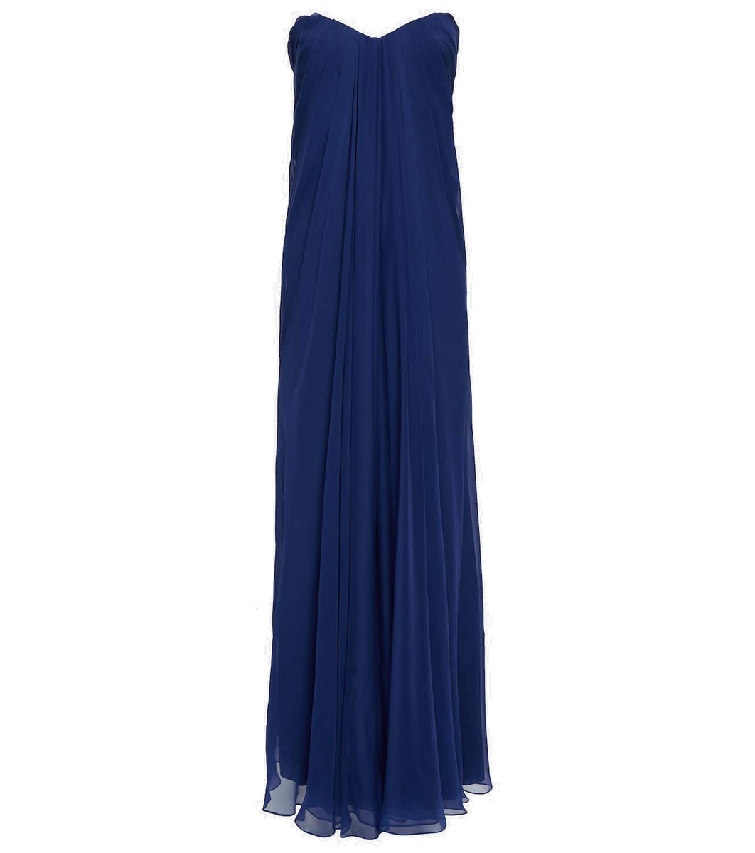 Alexander McQueen Strapless draped silk chiffon gown Alexander McQueen