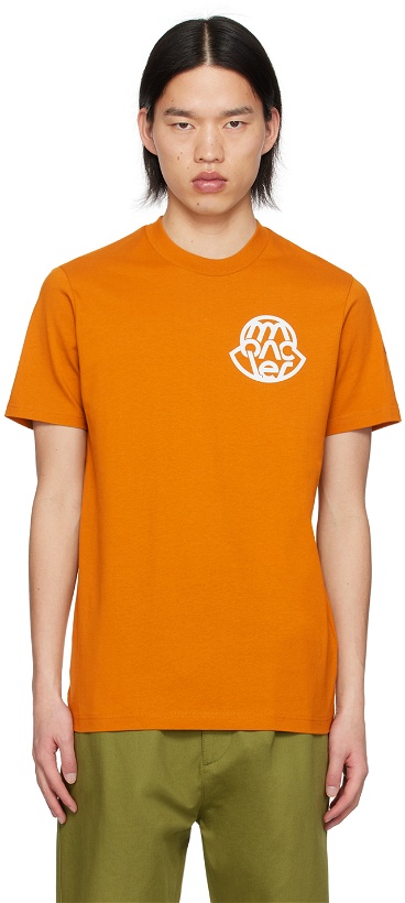 Photo: Moncler Orange Garment-Washed T-Shirt