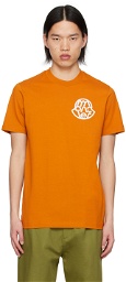 Moncler Orange Garment-Washed T-Shirt