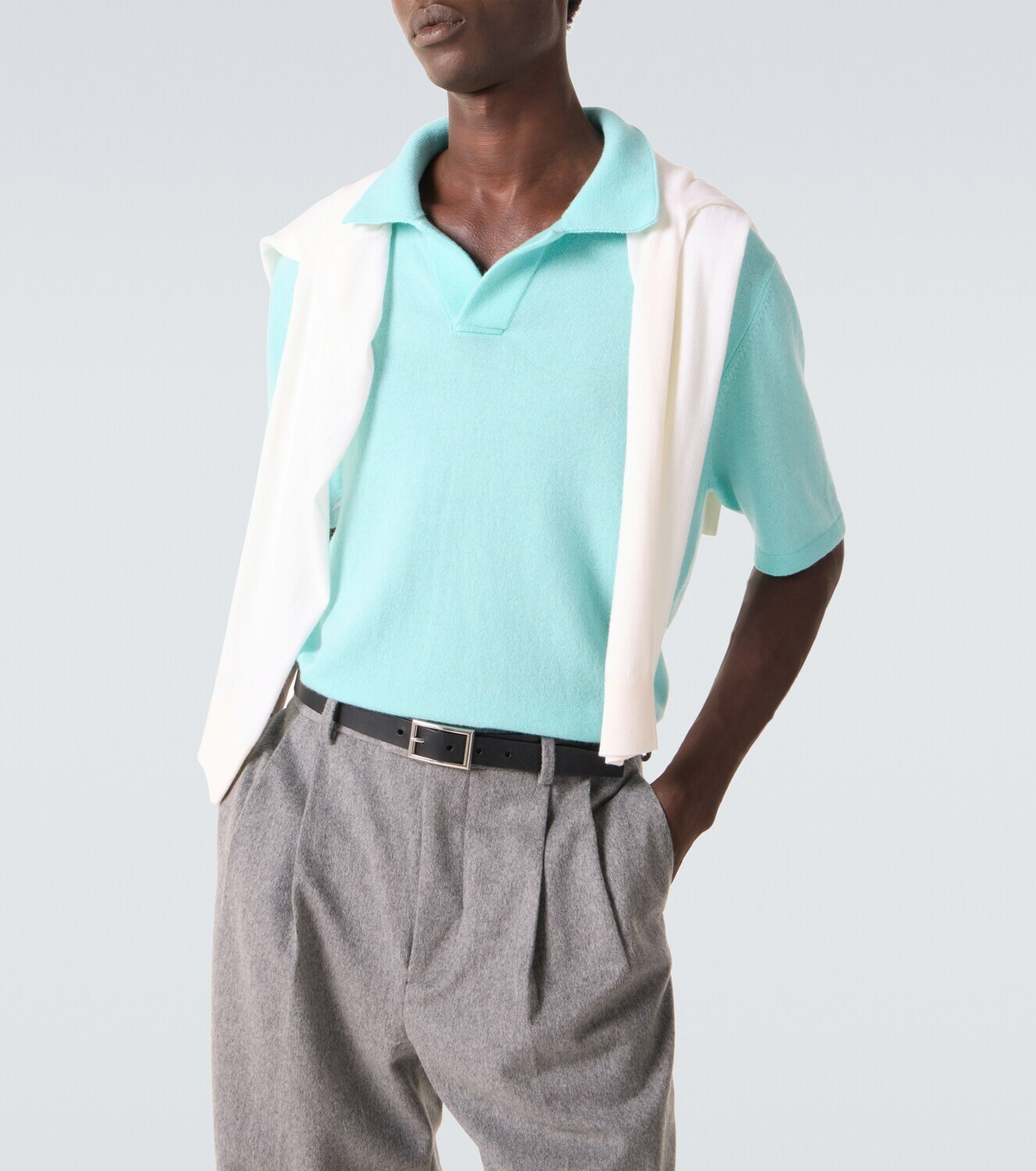 Allude Wool and cashmere polo sweater