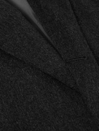 Caruso - Brushed Wool and Cashmere-Blend Overcoat - Black