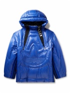 Moncler Genius - adidas Originals Chambery Canvas-Trimmed Quilted Glossed-Shell Hooded Down Jacket - Blue