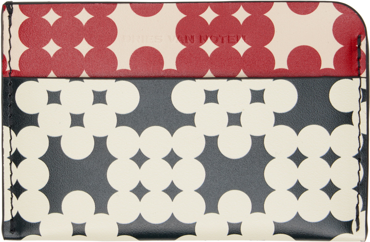 Dries Van Noten Black & Red Calfskin Card Holder