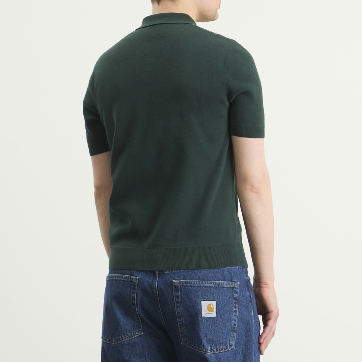 Fred Perry Men's Panel Knitted Polo Shirt in Grassroots