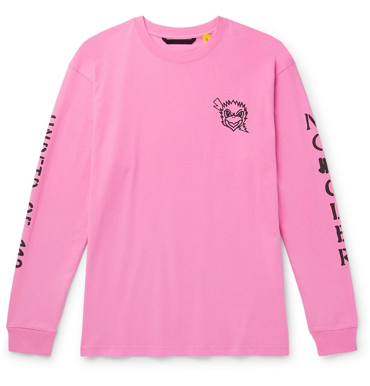Photo: Moncler Genius - Undefeated 2 Moncler 1952 Printed Cotton-Jersey T-Shirt - Pink