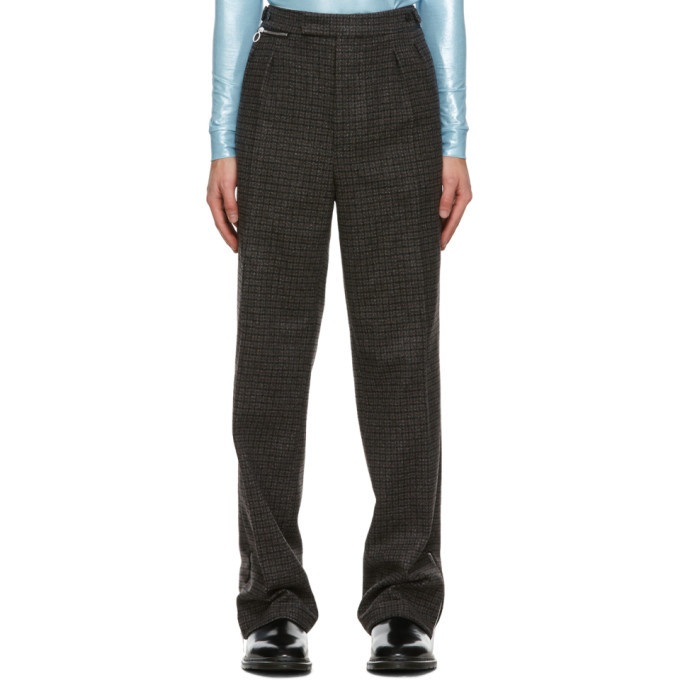 Photo: Raf Simons Black and Brown Ankle Zip Trousers