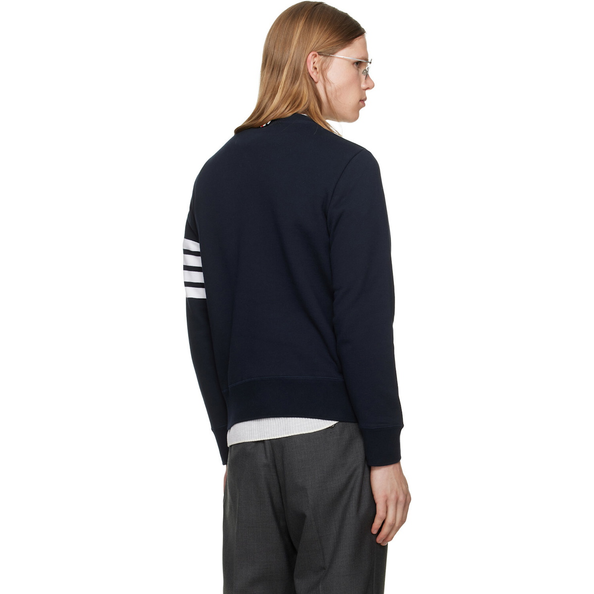 Thom Browne Navy Classic Loopback 4-Bar Sweatshirt