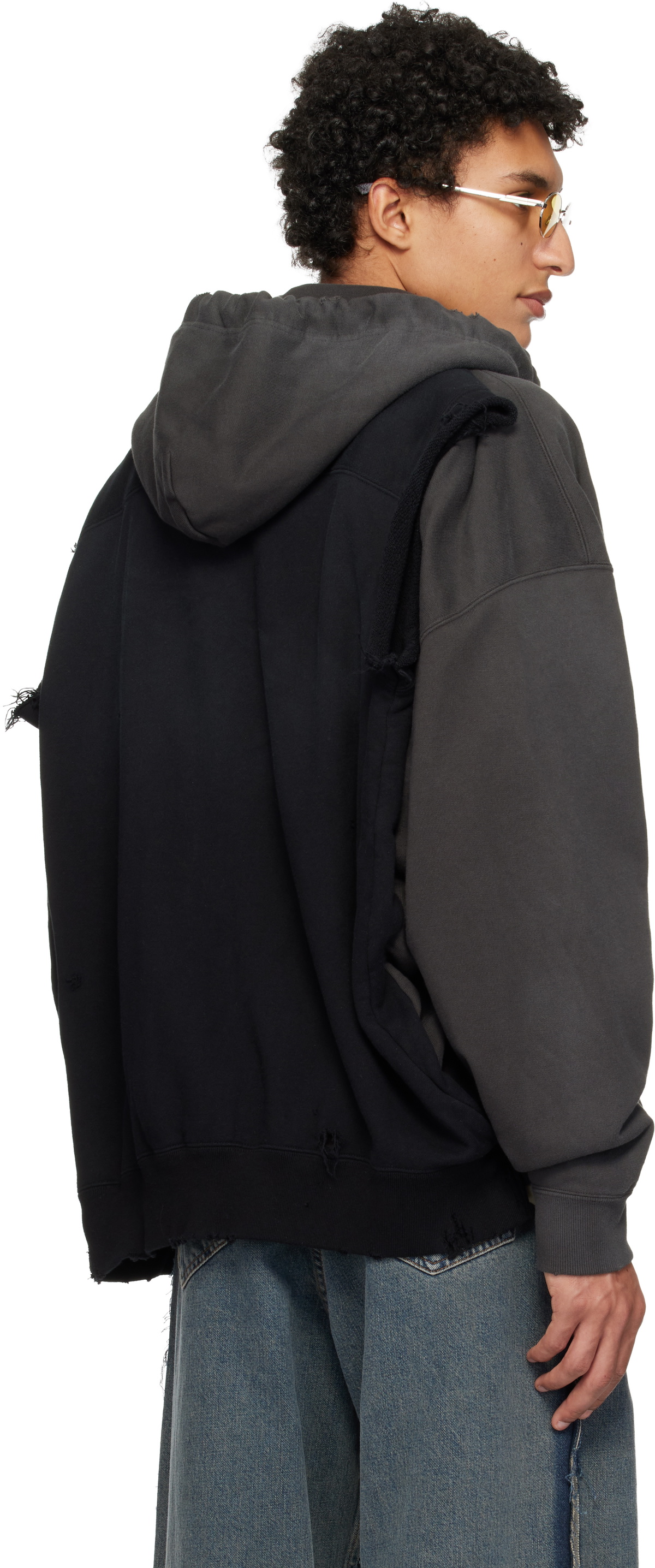 Maison MIHARA YASUHIRO Black Pullover Combined Hoodie