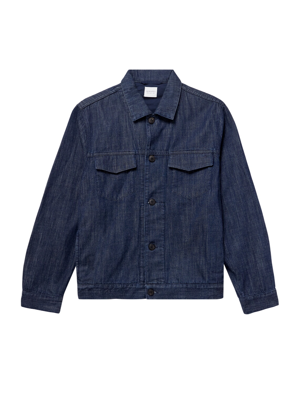Sunspel Men's Denim Jacket in Denim Rinse Wash Sunspel