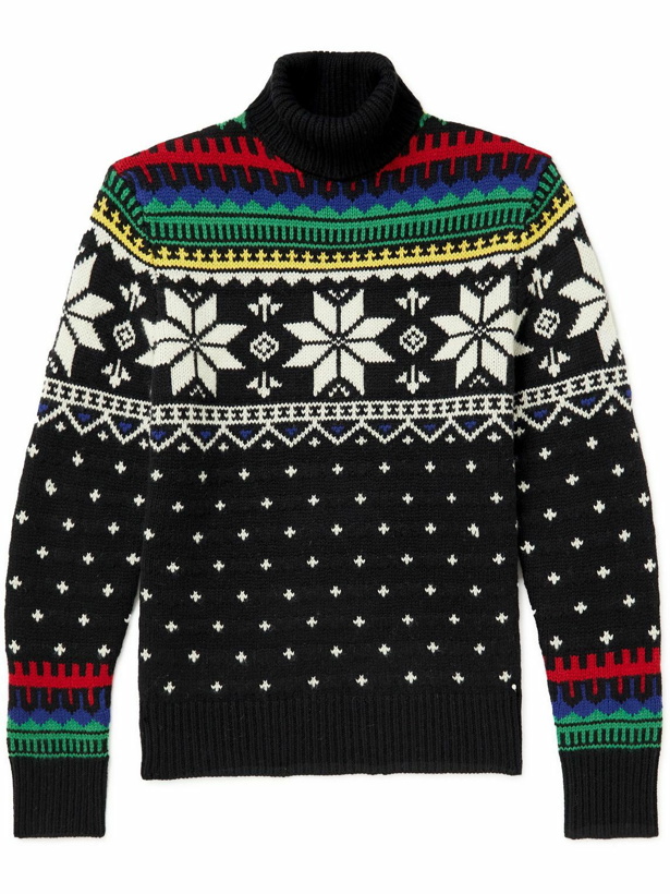 Photo: Polo Ralph Lauren - Fair Isle Wool Turtleneck Sweater - Black