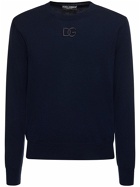 DOLCE & GABBANA - Logo Embroidered Wool Crewneck Sweater
