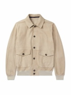 Incotex - Montedoro Suede Bomber Jacket - Neutrals