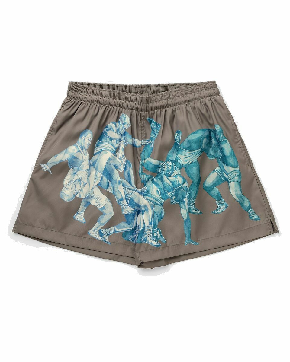 Photo: Jw Anderson Pol All Over Print Shorts Blue|Brown - Mens - Sport & Team Shorts