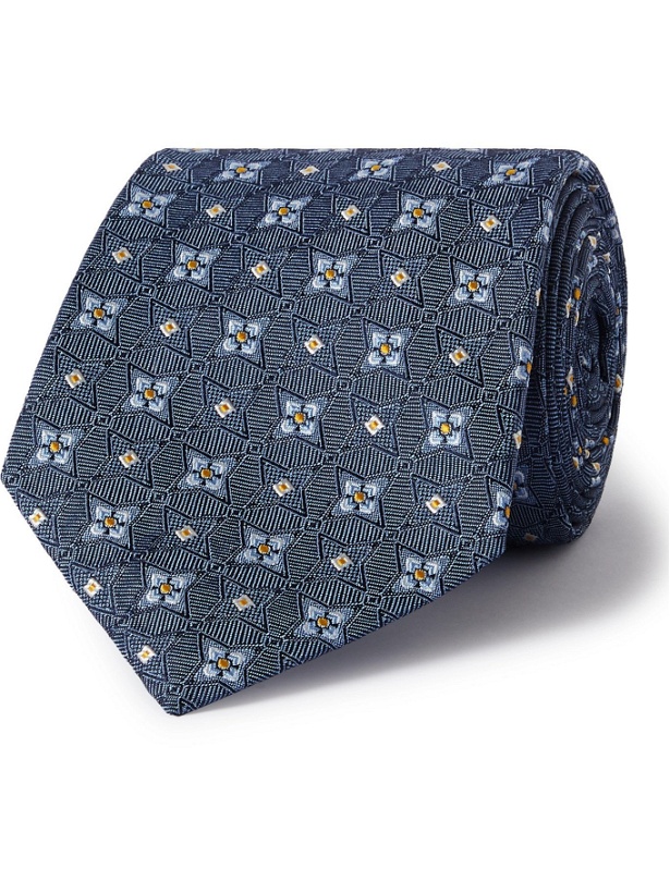 Photo: TURNBULL & ASSER - 8cm Silk-Jacquard Tie - Blue - one size