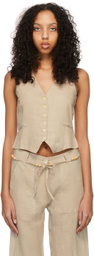 Gimaguas Beige Linen Vest